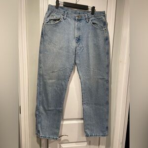 Wrangler Men’s Light Wash Distressed Cotton Denim Jeans Size 36x30